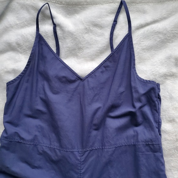 Uniqlo Women's Jumpsuit Large Blue Linen with Cotton Polyester Viscose Jumpsuit - Picture 2 of 10